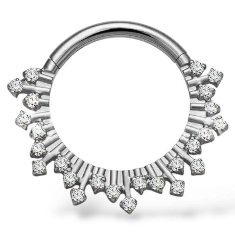 Klick-Ohrring SILBER Sonne mit Zirkonia