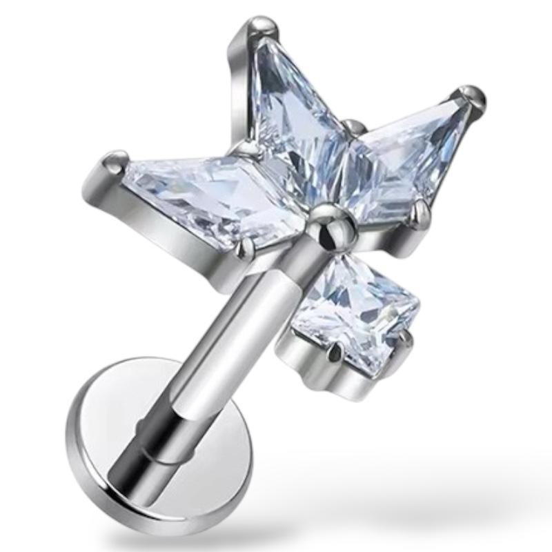 Labret aus Titan mit geometrischem Stern