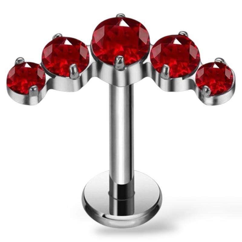Dekoratives Labret aus Titan mit Zirkonia