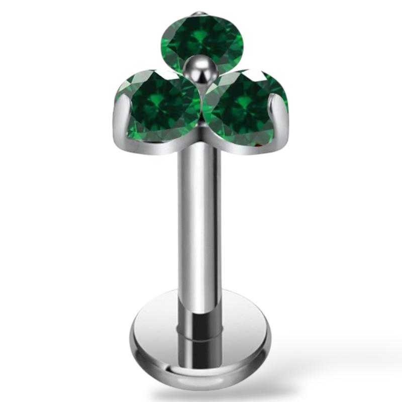 Labret-Ohrring aus Titansilber mit dreieckiger Blume