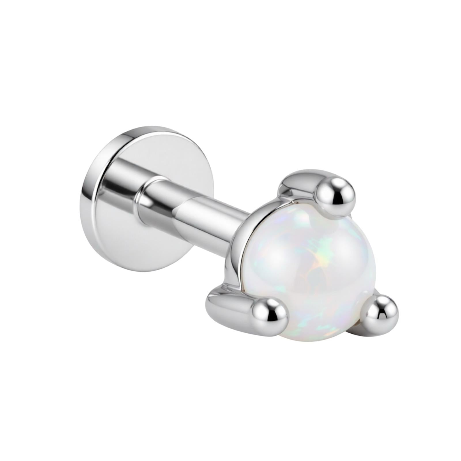 Silbernes Labret-Rundopal - SILBER 925