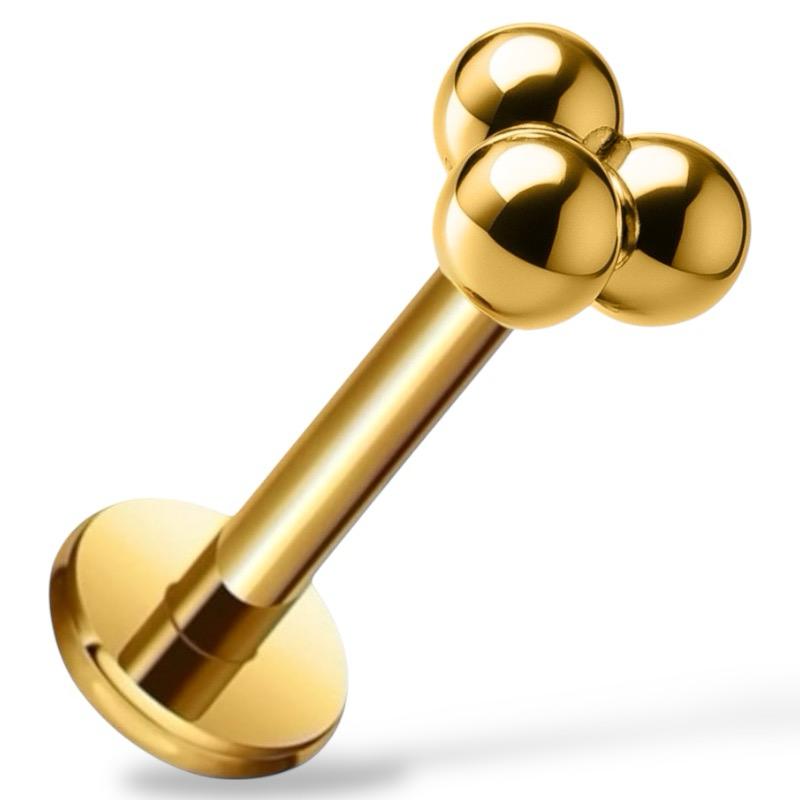 Labret aus Titan mit Kugeln