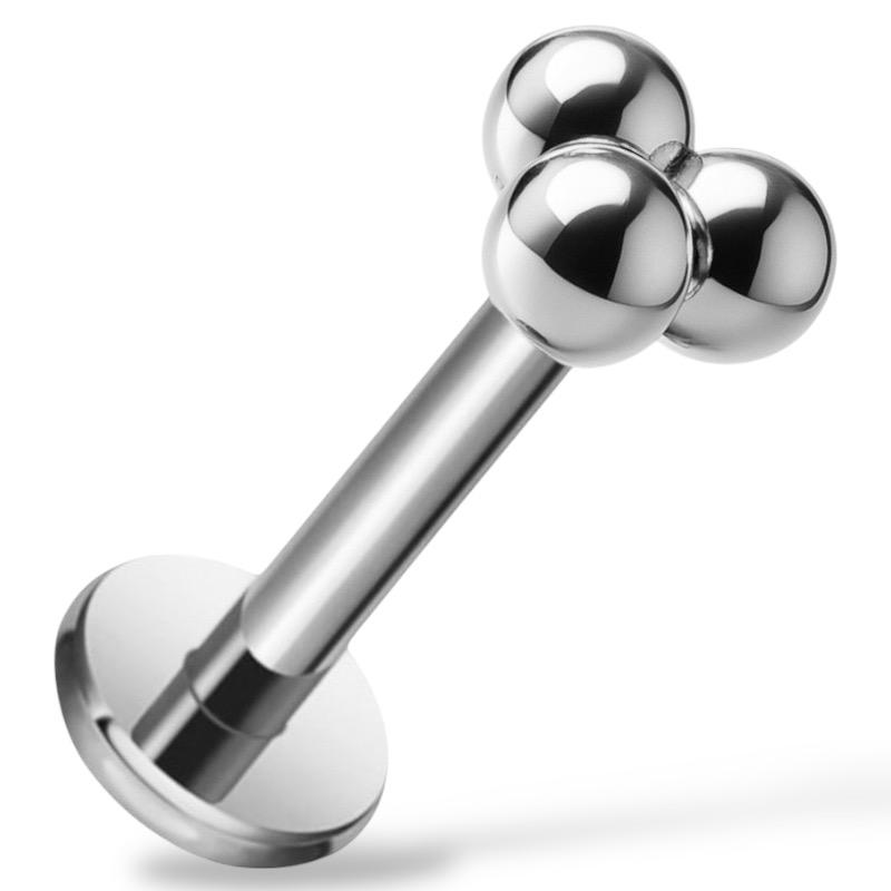 Labret aus Titan mit Kugeln